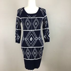 t/o | Sweater Dress Navy Color Block Like New cozy